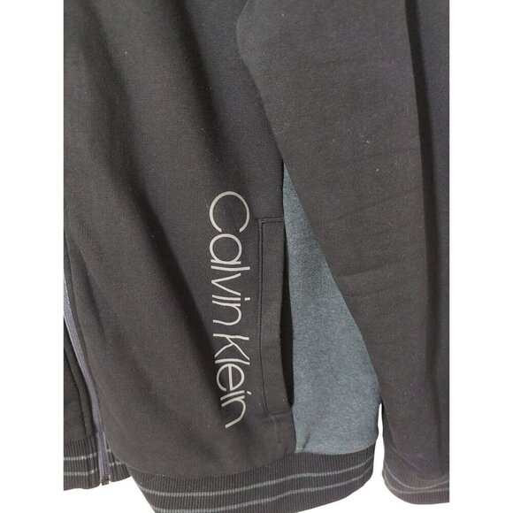 Calvin Klein Full Zip Jacket Mens XL‎ Black Gray Fleece Lined Casual Everyday - Picture 4 of 9